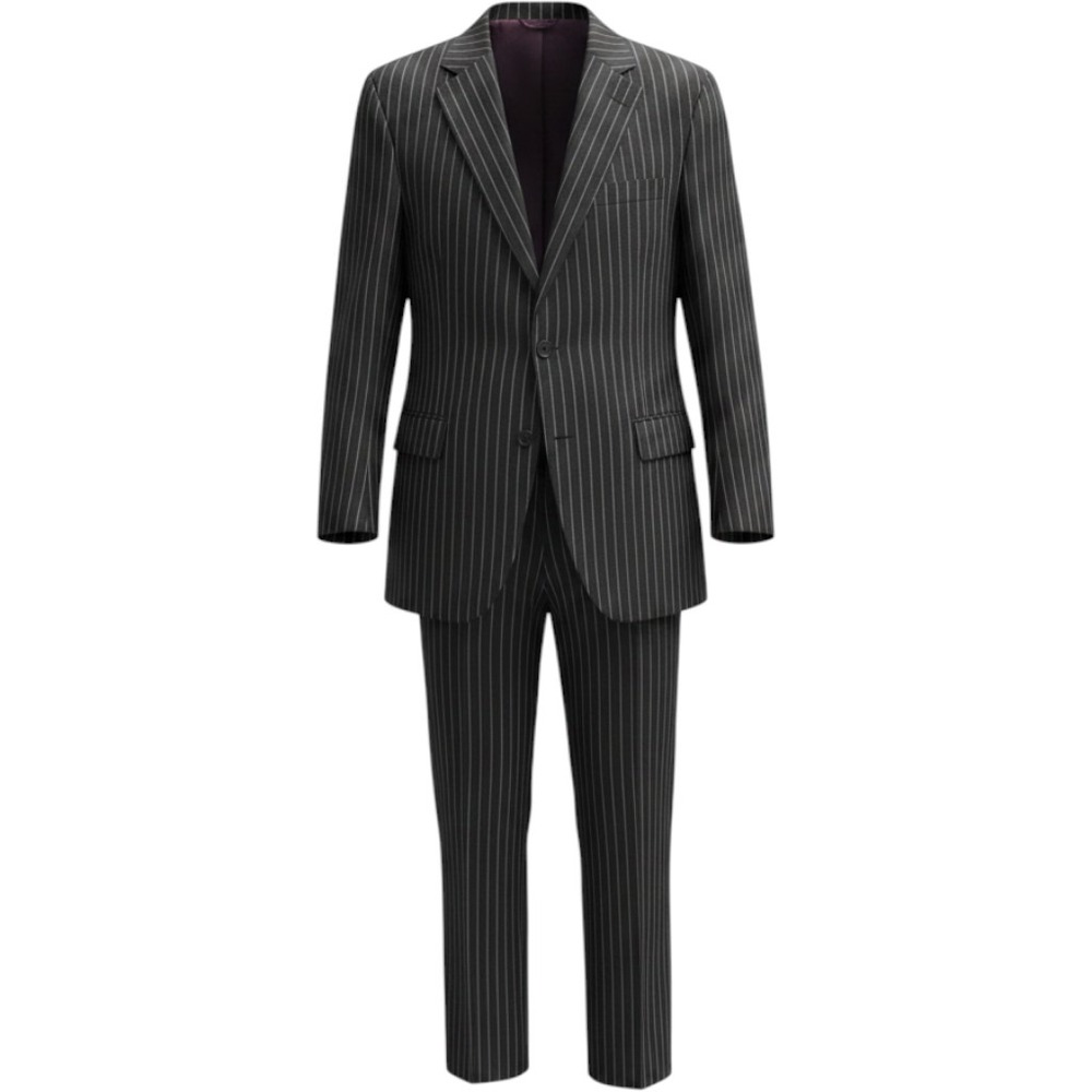 Samuelsohn SB Gable Men 46R Black Pinstripe Super 120s Wool 2-Button Blazer
